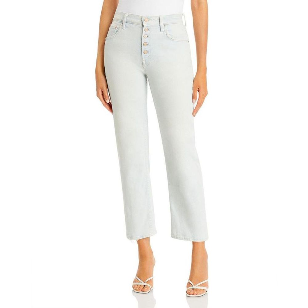 Mother Womens Pixie Tomcat Blue High Rise Ankle Denim Straight Leg Jeans NWT